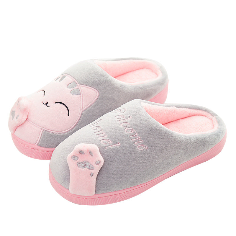 Wholesale Cotton Slippers with Cute Cartoon Plus Velvet Non-slip Fur Slippers